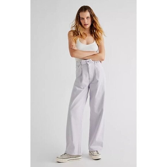 Agolde Dax Upsized Jean In Popsicle Women's Size 23 Pale Lavender Light Wash NWT - Picture 1 of 16